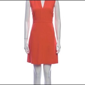 Diane Von Furstenberg orange sheath v neck dress